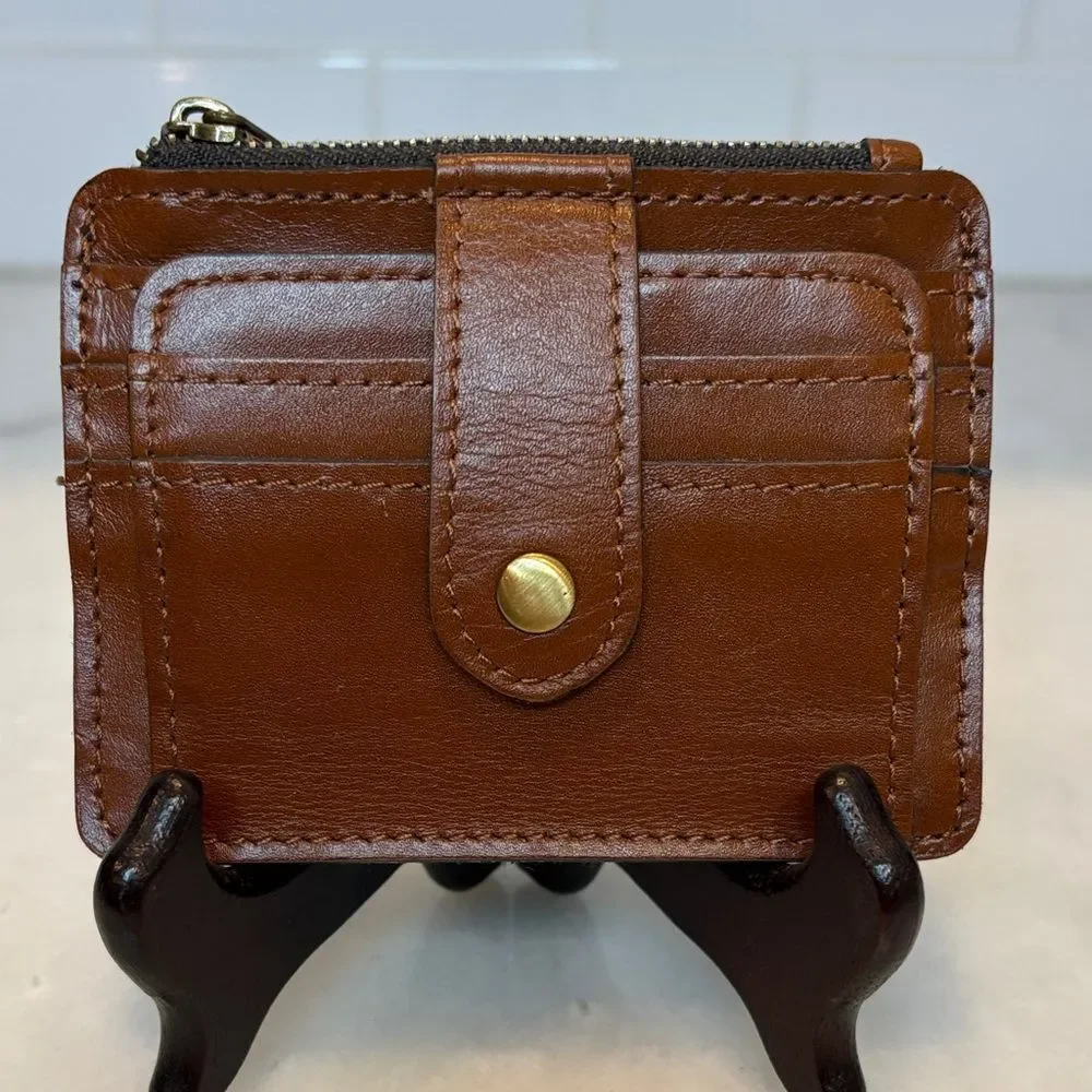 Patricia Nash Cassis ID Wallet Heritage Tan Leather Card Case Wallet